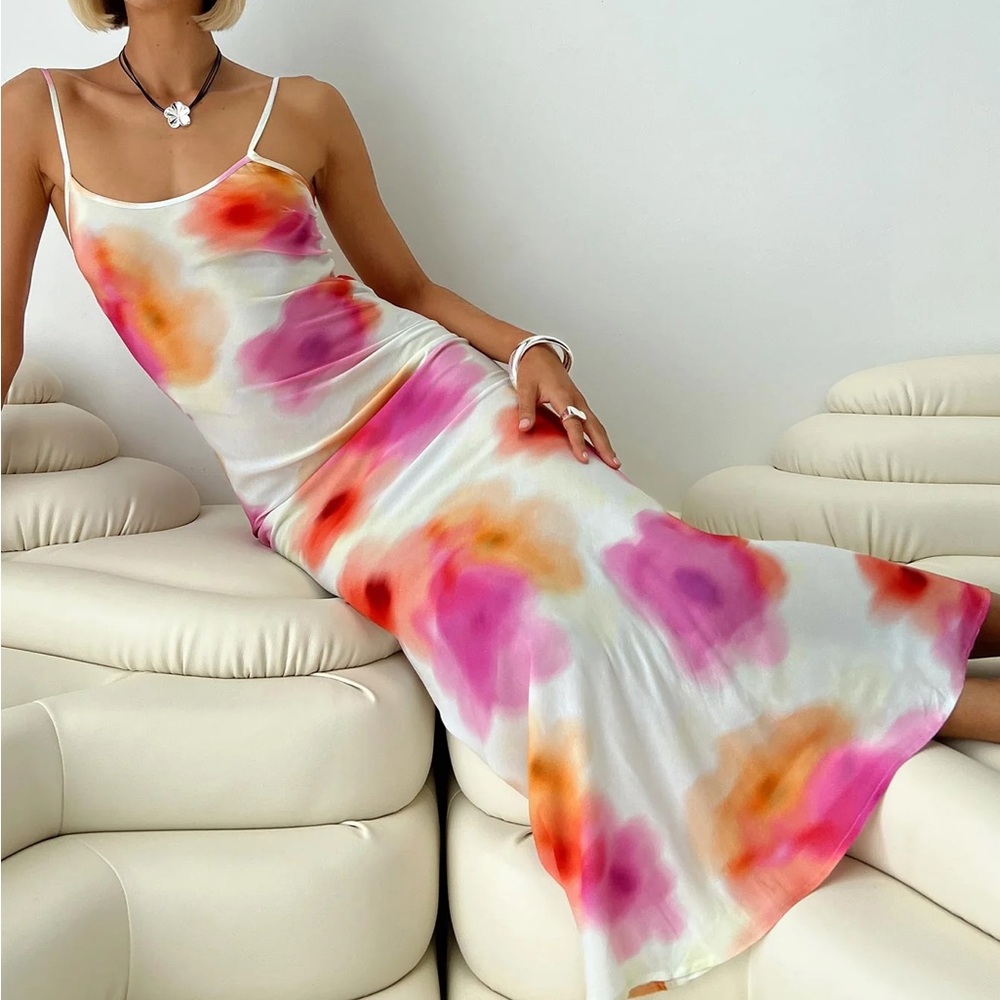 Princess Polly Floral Maxi Dress - Pink, Orange, White